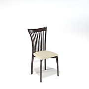 стул Kenner 102М, с мягким сиденьем, цвет - венге / бежевый